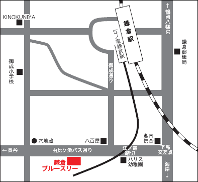 ブランド洋食器＆アンティーク　鎌倉ブルースリーの店舗地図